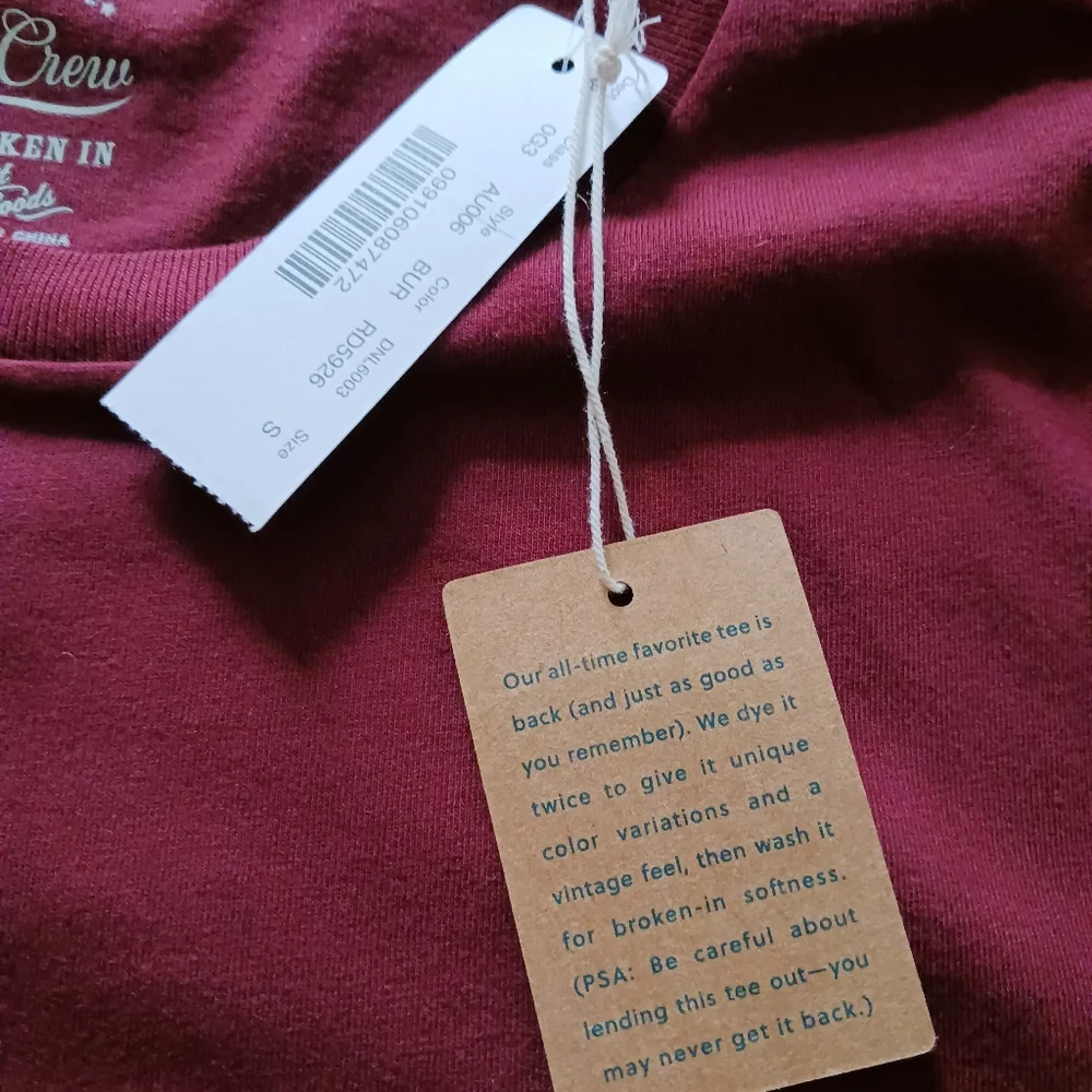 NWT J. Crew Broken-In Long Sleeve Tee